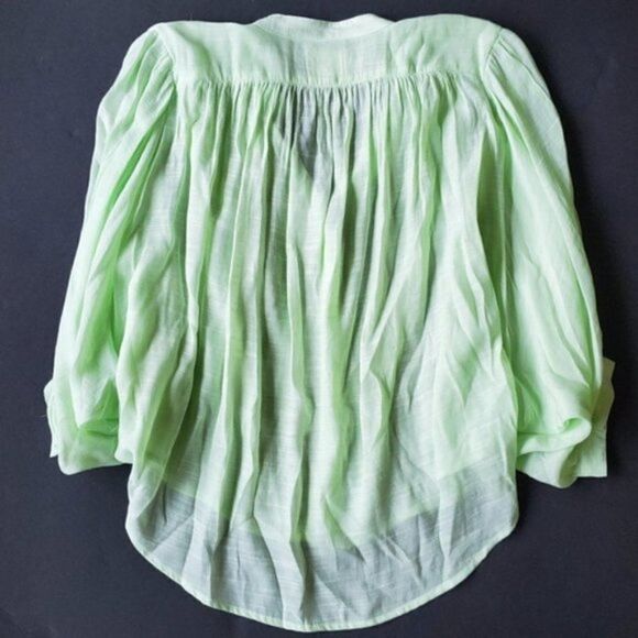 Anthropologie Light Green Flowy Blouse - Picture 6 of 8